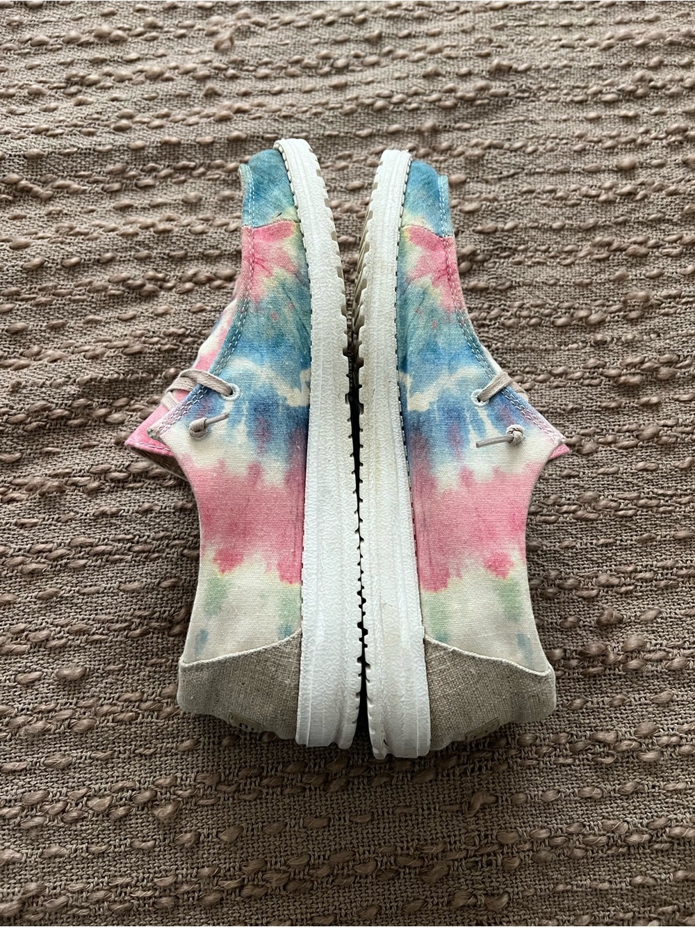 Hey Dude Women’s Tie-Dye Slip-On Moccasins in Pink and Blue - Picture 4 of 7